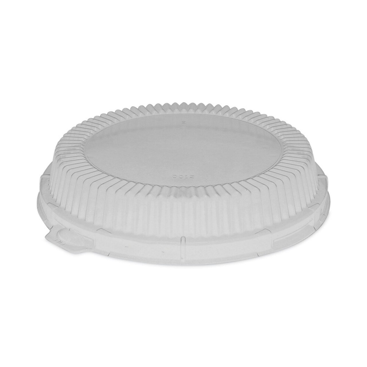 Pactiv Corp. ClearView 8.88 in. x 8.88 in. x 0.75 in. Fluted Plastic Dome-Style Lid with Tabs - Clear